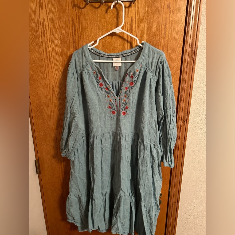 Boho Knox Rose Embroidered Dress in size 4x